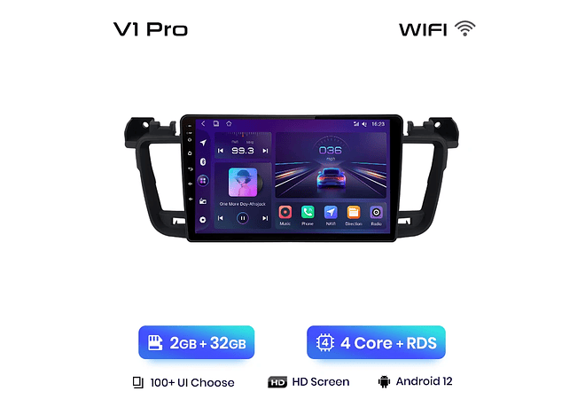 RD051 Android Peugeot 508 508sw 2011-2018 1GB a 8GB RAM e 16GB a 128GB ROM com ou sem Carplay