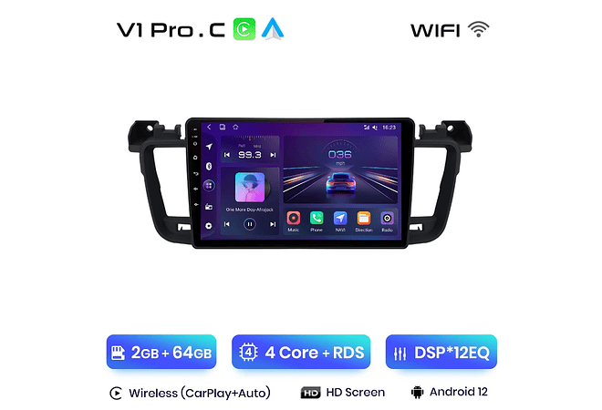 RD051 Android Peugeot 508 508sw 2011-2018 1GB a 8GB RAM e 16GB a 128GB ROM com ou sem Carplay