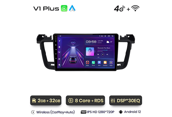 RD051 Android Peugeot 508 508sw 2011-2018 1GB a 8GB RAM e 16GB a 128GB ROM com ou sem Carplay
