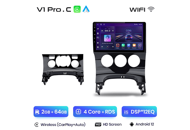 RD052 Android Peugeot 3008 2009-2015 1GB a 8GB RAM e 16GB a 128GB ROM com ou sem Carplay