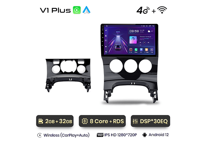 RD052 Android Peugeot 3008 2009-2015 1GB a 8GB RAM e 16GB a 128GB ROM com ou sem Carplay