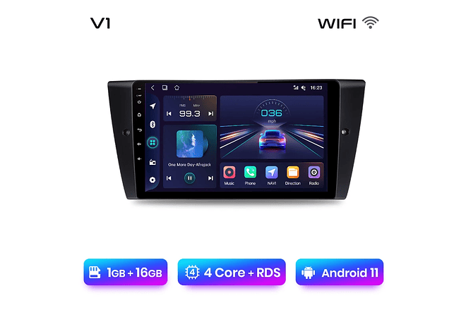 RD053 Android Bmw 3-series e90 e91 e92 e93 1GB a 8GB RAM e 16GB a 128GB ROM com ou sem Carplay