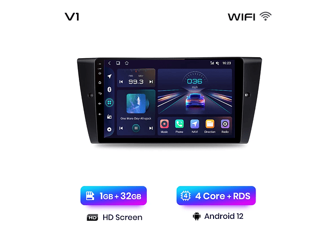 RD053 Android Bmw 3-series e90 e91 e92 e93 1GB a 8GB RAM e 16GB a 128GB ROM com ou sem Carplay