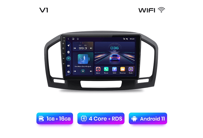 RD054 Android Opel Insignia 2009-2013 1GB a 8GB RAM e 16GB a 128GB ROM com ou sem Carplay