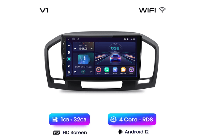 RD054 Android Opel Insignia 2009-2013 1GB a 8GB RAM e 16GB a 128GB ROM com ou sem Carplay