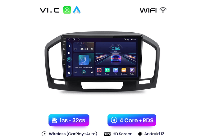 RD054 Android Opel Insignia 2009-2013 1GB a 8GB RAM e 16GB a 128GB ROM com ou sem Carplay