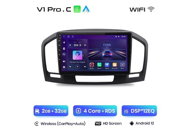 RD054 Android Opel Insignia 2009-2013 1GB a 8GB RAM e 16GB a 128GB ROM com ou sem Carplay