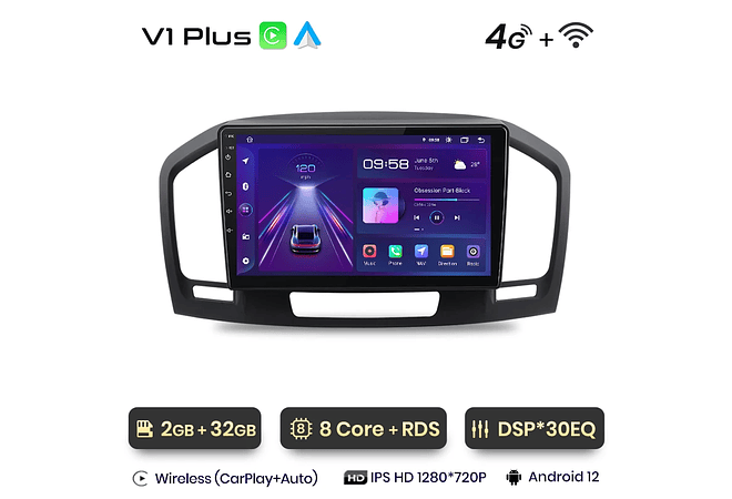 RD054 Android Opel Insignia 2009-2013 1GB a 8GB RAM e 16GB a 128GB ROM com ou sem Carplay