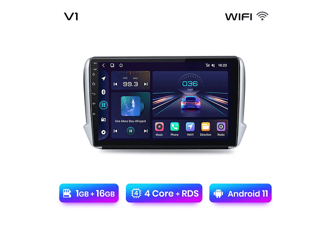 RD056 Android Peugeot 2008208 2012-2018 1GB a 8GB RAM e 16GB a 128GB ROM com ou sem Carplay