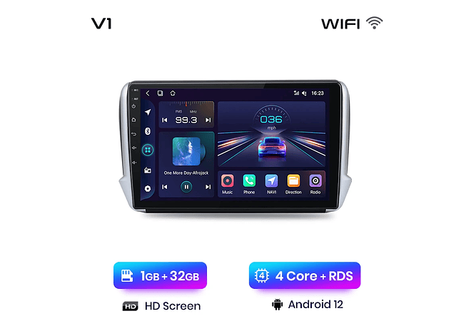 RD056 Android Peugeot 2008208 2012-2018 1GB a 8GB RAM e 16GB a 128GB ROM com ou sem Carplay