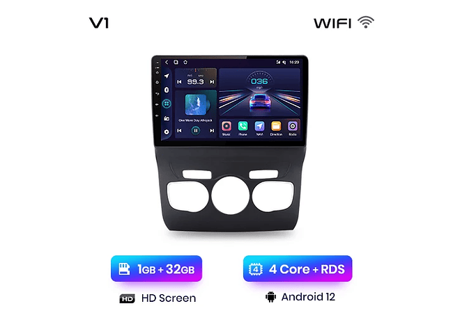 RD057 Android Citroen c4 2 b7 2013-2016 1GB a 8GB RAM e 16GB a 128GB ROM com ou sem Carplay