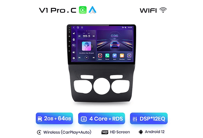 RD057 Android Citroen c4 2 b7 2013-2016 1GB a 8GB RAM e 16GB a 128GB ROM com ou sem Carplay