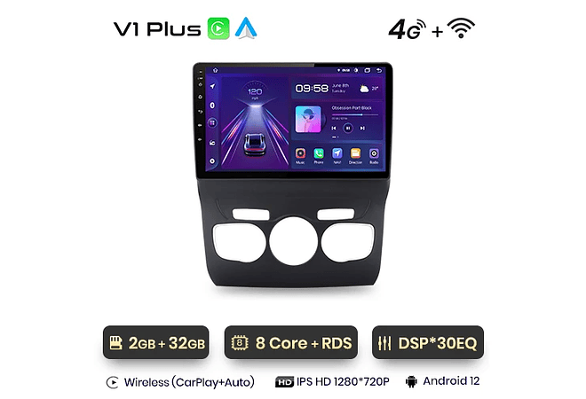 RD057 Android Citroen c4 2 b7 2013-2016 1GB a 8GB RAM e 16GB a 128GB ROM com ou sem Carplay