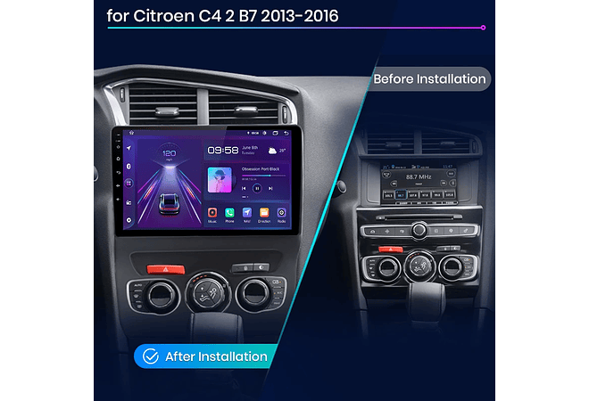 RD057 Android Citroen c4 2 b7 2013-2016 1GB a 8GB RAM e 16GB a 128GB ROM com ou sem Carplay