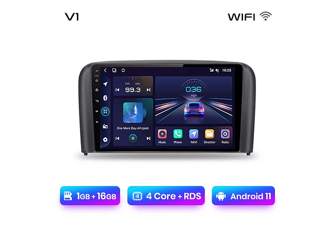 RD058 Android Volvo S80 1998-2006 1GB a 8GB RAM e 16GB a 128GB ROM com ou sem Carplay
