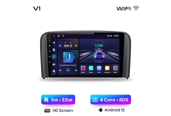RD058 Android Volvo S80 1998-2006 1GB a 8GB RAM e 16GB a 128GB ROM com ou sem Carplay