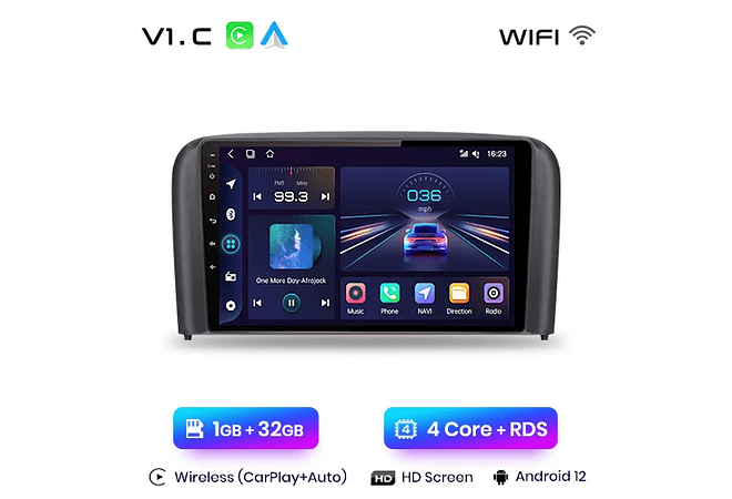 RD058 Android Volvo S80 1998-2006 1GB a 8GB RAM e 16GB a 128GB ROM com ou sem Carplay