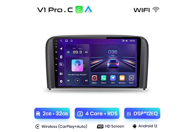 RD058 Android Volvo S80 1998-2006 1GB a 8GB RAM e 16GB a 128GB ROM com ou sem Carplay