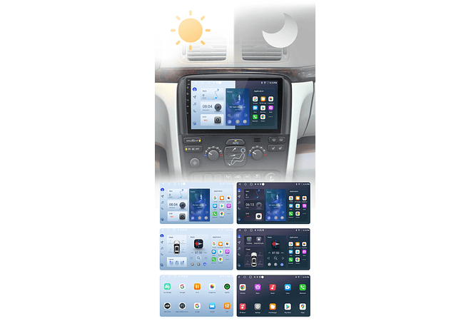 RD058 Android Volvo S80 1998-2006 1GB a 8GB RAM e 16GB a 128GB ROM com ou sem Carplay