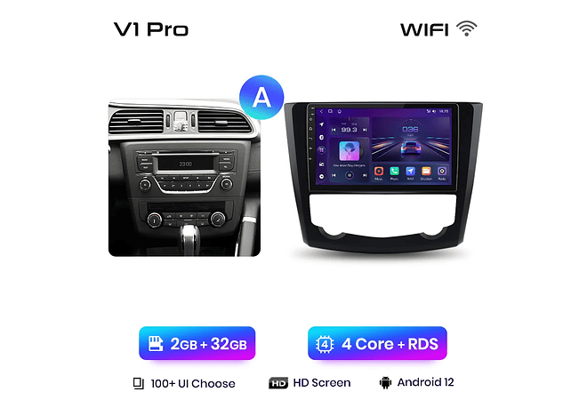 RD059 Android Renault kadjar 2015-2019 1GB a 8GB RAM e 16GB a 128GB ROM com ou sem Carplay