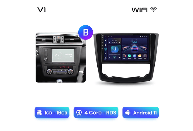 RD059 Android Renault kadjar 2015-2019 1GB a 8GB RAM e 16GB a 128GB ROM com ou sem Carplay