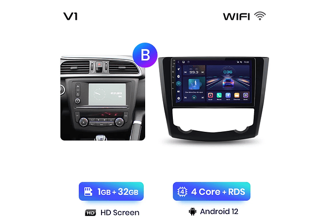 RD059 Android Renault kadjar 2015-2019 1GB a 8GB RAM e 16GB a 128GB ROM com ou sem Carplay