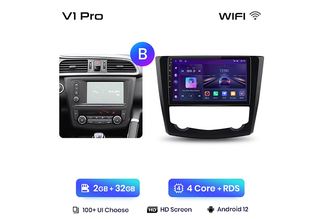 RD059 Android Renault kadjar 2015-2019 1GB a 8GB RAM e 16GB a 128GB ROM com ou sem Carplay