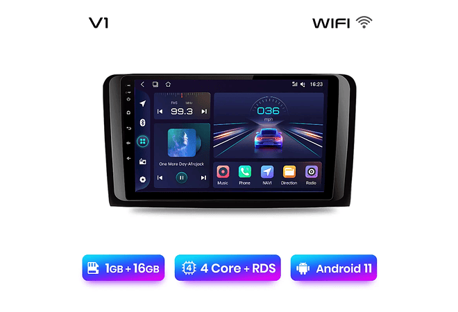 RD061 Android Mercedes m-classe w164 gl-classe x164 ml gl 1GB a 8GB RAM e 16GB a 128GB ROM com ou sem Carplay