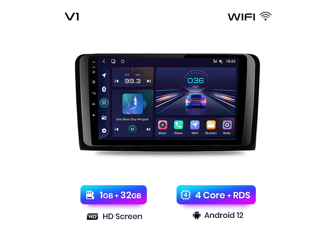 RD061 Android Mercedes m-classe w164 gl-classe x164 ml gl 1GB a 8GB RAM e 16GB a 128GB ROM com ou sem Carplay