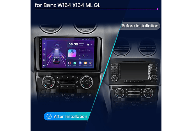 RD061 Android Mercedes m-classe w164 gl-classe x164 ml gl 1GB a 8GB RAM e 16GB a 128GB ROM com ou sem Carplay