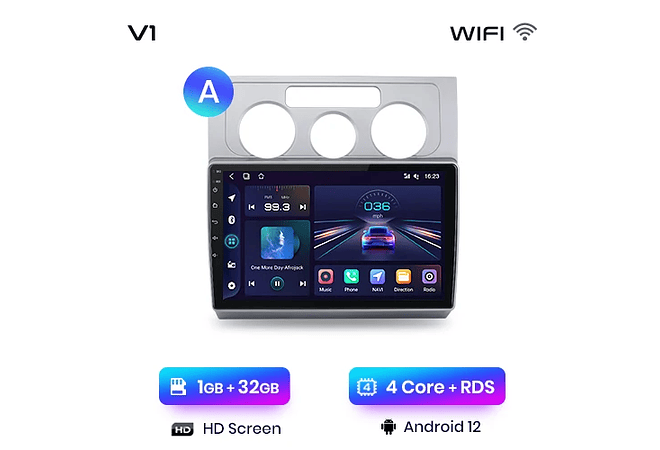 RD062 Android Volkswagen TOURAN 1 2003-2010 1GB a 8GB RAM e 16GB a 128GB ROM com ou sem Carplay