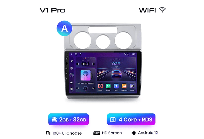 RD062 Android Volkswagen TOURAN 1 2003-2010 1GB a 8GB RAM e 16GB a 128GB ROM com ou sem Carplay