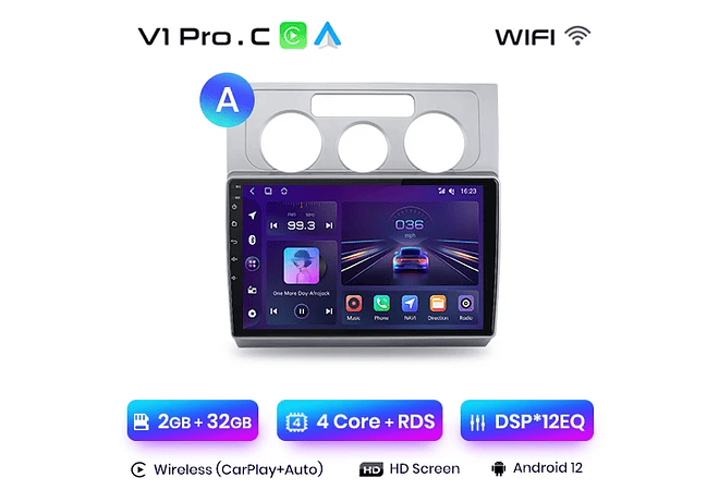 RD062 Android Volkswagen TOURAN 1 2003-2010 1GB a 8GB RAM e 16GB a 128GB ROM com ou sem Carplay