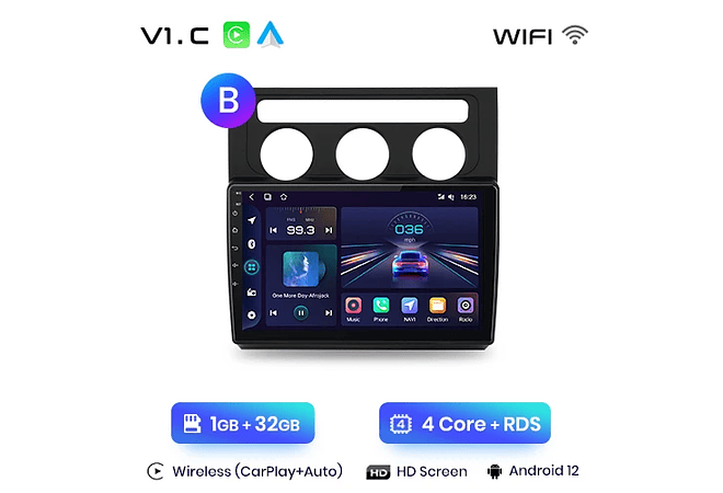 RD062 Android Volkswagen TOURAN 1 2003-2010 1GB a 8GB RAM e 16GB a 128GB ROM com ou sem Carplay