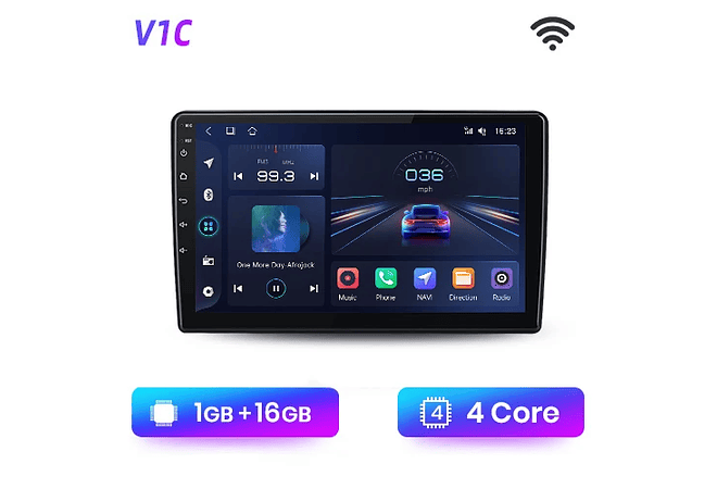 RD063 Android Fiat 500I 2012-2017 1GB a 8GB RAM e 16GB a 128GB ROM com ou sem Carplay