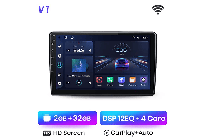 RD063 Android Fiat 500I 2012-2017 1GB a 8GB RAM e 16GB a 128GB ROM com ou sem Carplay