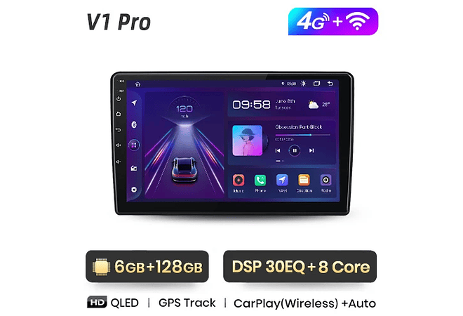 RD063 Android Fiat 500I 2012-2017 1GB a 8GB RAM e 16GB a 128GB ROM com ou sem Carplay