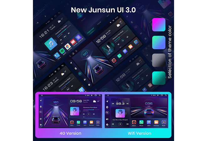 RD063 Android Fiat 500I 2012-2017 1GB a 8GB RAM e 16GB a 128GB ROM com ou sem Carplay