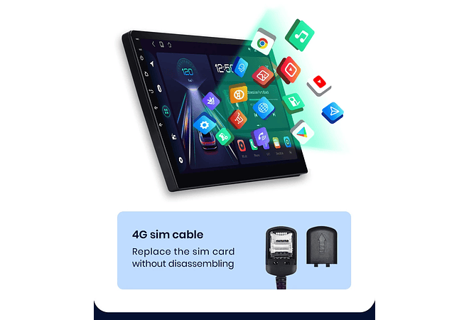 RD063 Android Fiat 500I 2012-2017 1GB a 8GB RAM e 16GB a 128GB ROM com ou sem Carplay