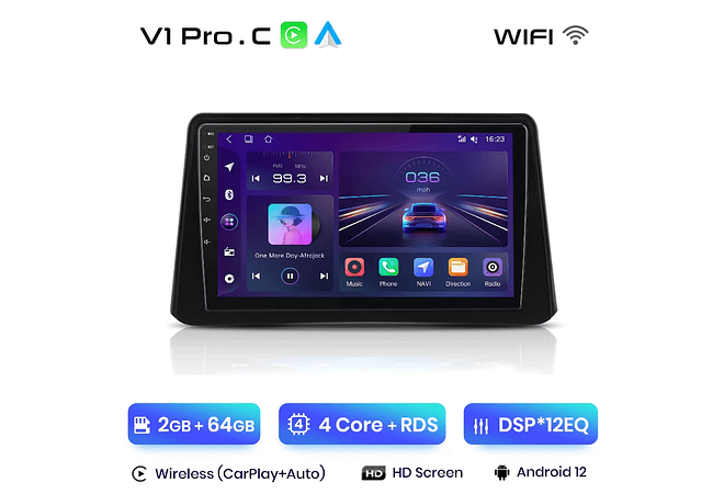 RD065 Android Opel MOKKA 2012-2016 1GB a 8GB RAM e 16GB a 128GB ROM com ou sem Carplay