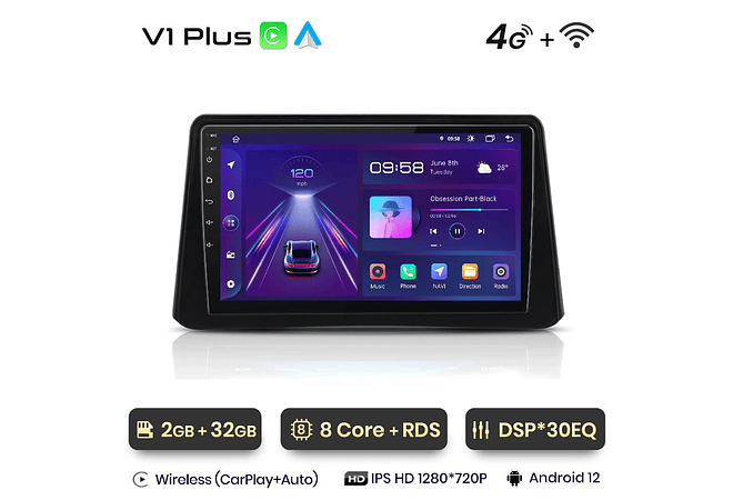 RD065 Android Opel MOKKA 2012-2016 1GB a 8GB RAM e 16GB a 128GB ROM com ou sem Carplay