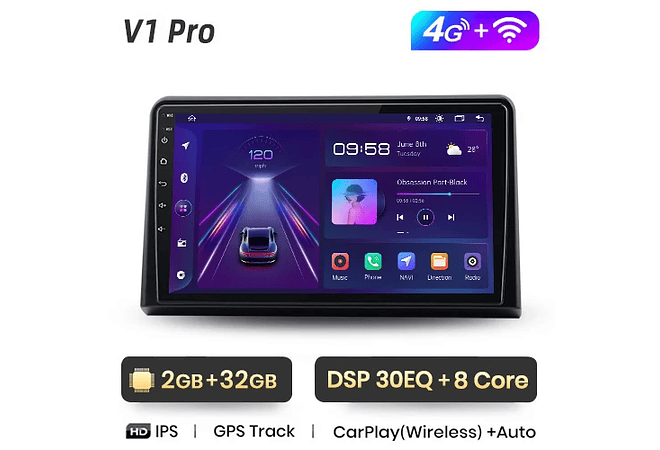 RD066 Android Hyundai SONATA 2017-2019 1GB a 8GB RAM e 16GB a 128GB ROM com ou sem Carplay