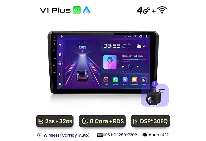 RD073 Android Audi a3 8p 2003-2013 1GB a 8GB RAM e 16GB a 128GB ROM com ou sem Carplay