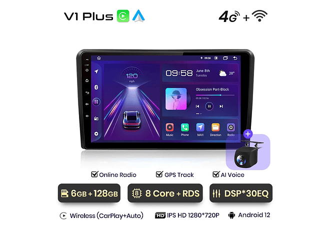 RD073 Android Audi a3 8p 2003-2013 1GB a 8GB RAM e 16GB a 128GB ROM com ou sem Carplay