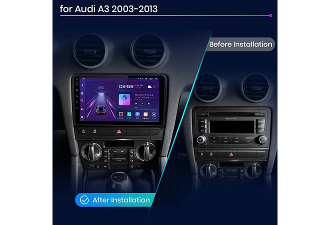 RD073 Android Audi a3 8p 2003-2013 1GB a 8GB RAM e 16GB a 128GB ROM com ou sem Carplay