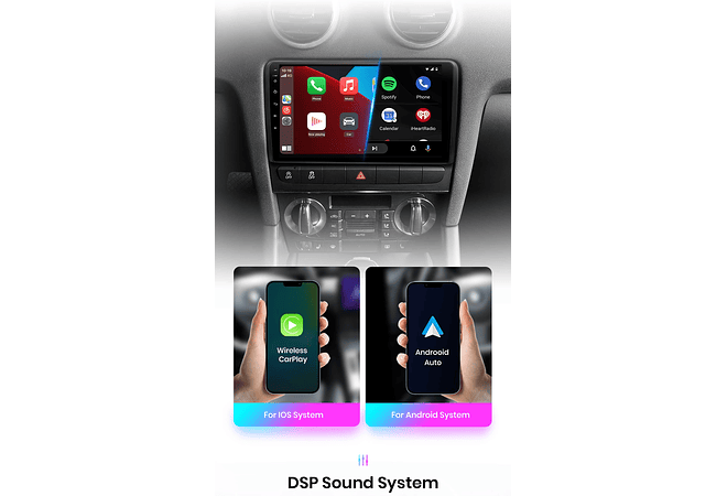 RD073 Android Audi a3 8p 2003-2013 1GB a 8GB RAM e 16GB a 128GB ROM com ou sem Carplay