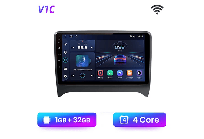 RD074 Android Audi TT, mk2, 8j, 2002-2013 1GB a 8GB RAM e 16GB a 128GB ROM com ou sem Carplay