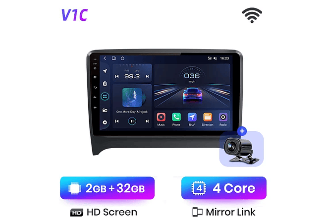 RD074 Android Audi TT, mk2, 8j, 2002-2013 1GB a 8GB RAM e 16GB a 128GB ROM com ou sem Carplay