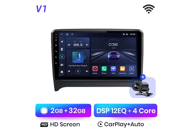 RD074 Android Audi TT, mk2, 8j, 2002-2013 1GB a 8GB RAM e 16GB a 128GB ROM com ou sem Carplay