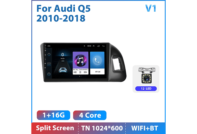 RD075 Android audi q5 2010-2018 1GB a 8GB RAM e 16GB a 128GB ROM com ou sem Carplay